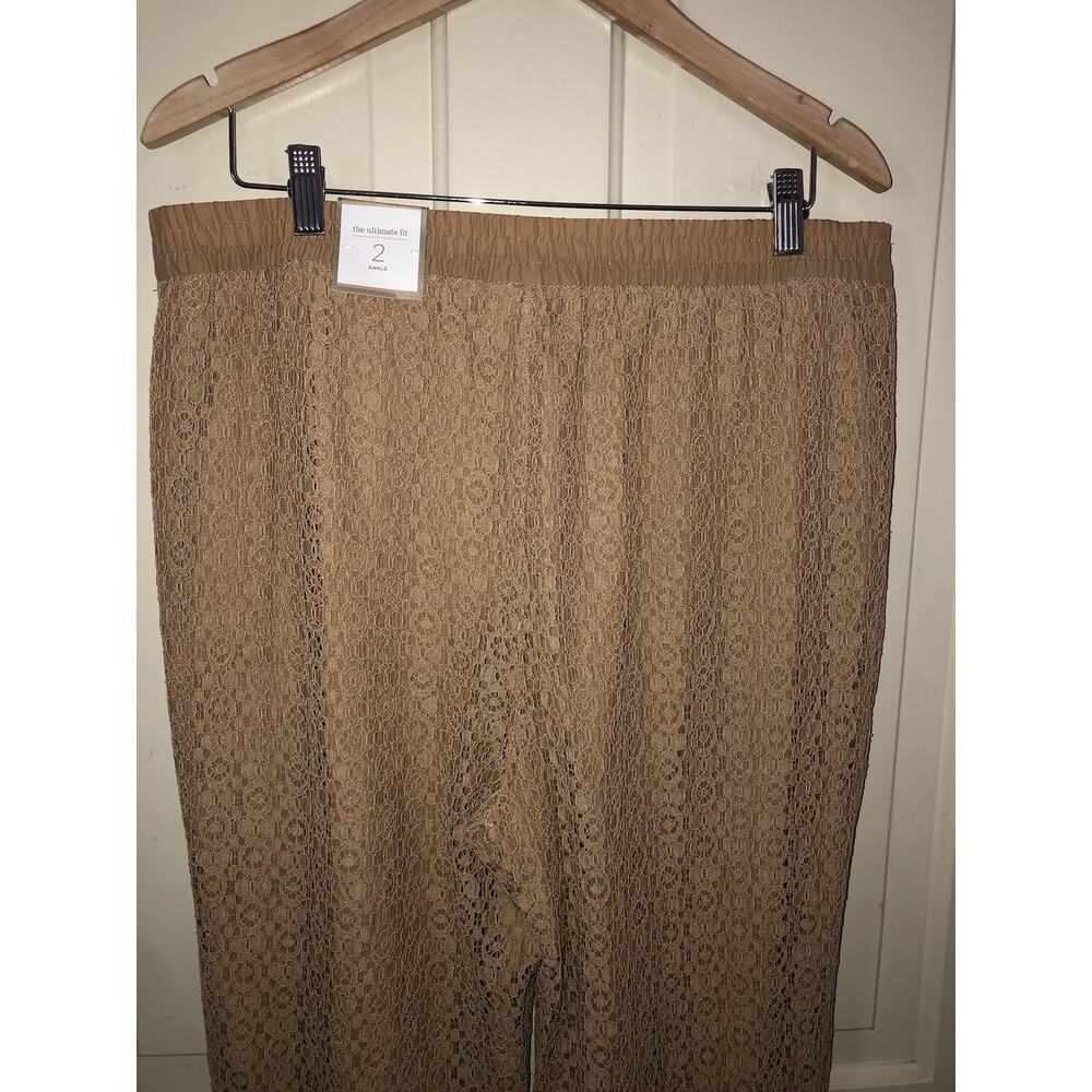 Chico’s Women’s Pull On Lace Ankle 28” Pants Arabian Camel Size 2/Large/12 - Picture 4 of 12